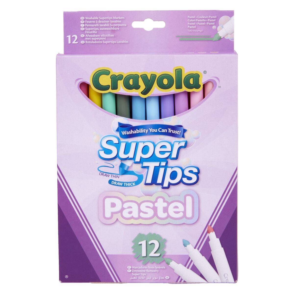 Crayola pralni flomastri super tip pastel 12/1