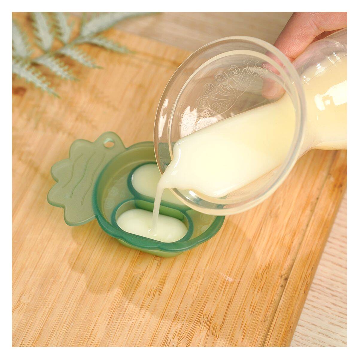 Haakaa cucljalnik zamrzni in nahrani mini komplet olivno zelena