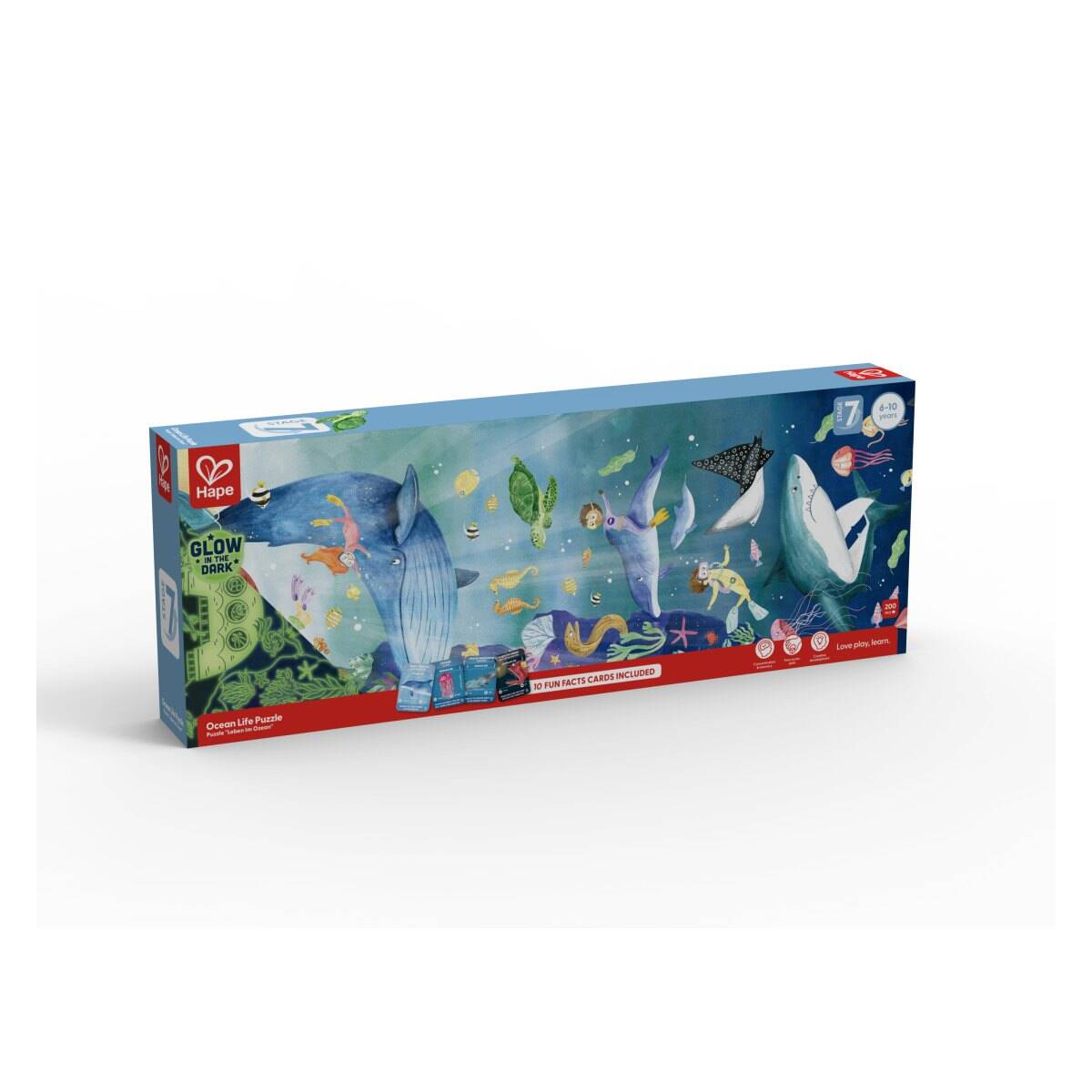 Hape sestavljanka ocen 1,5m, svetleča v temi,  200 delna