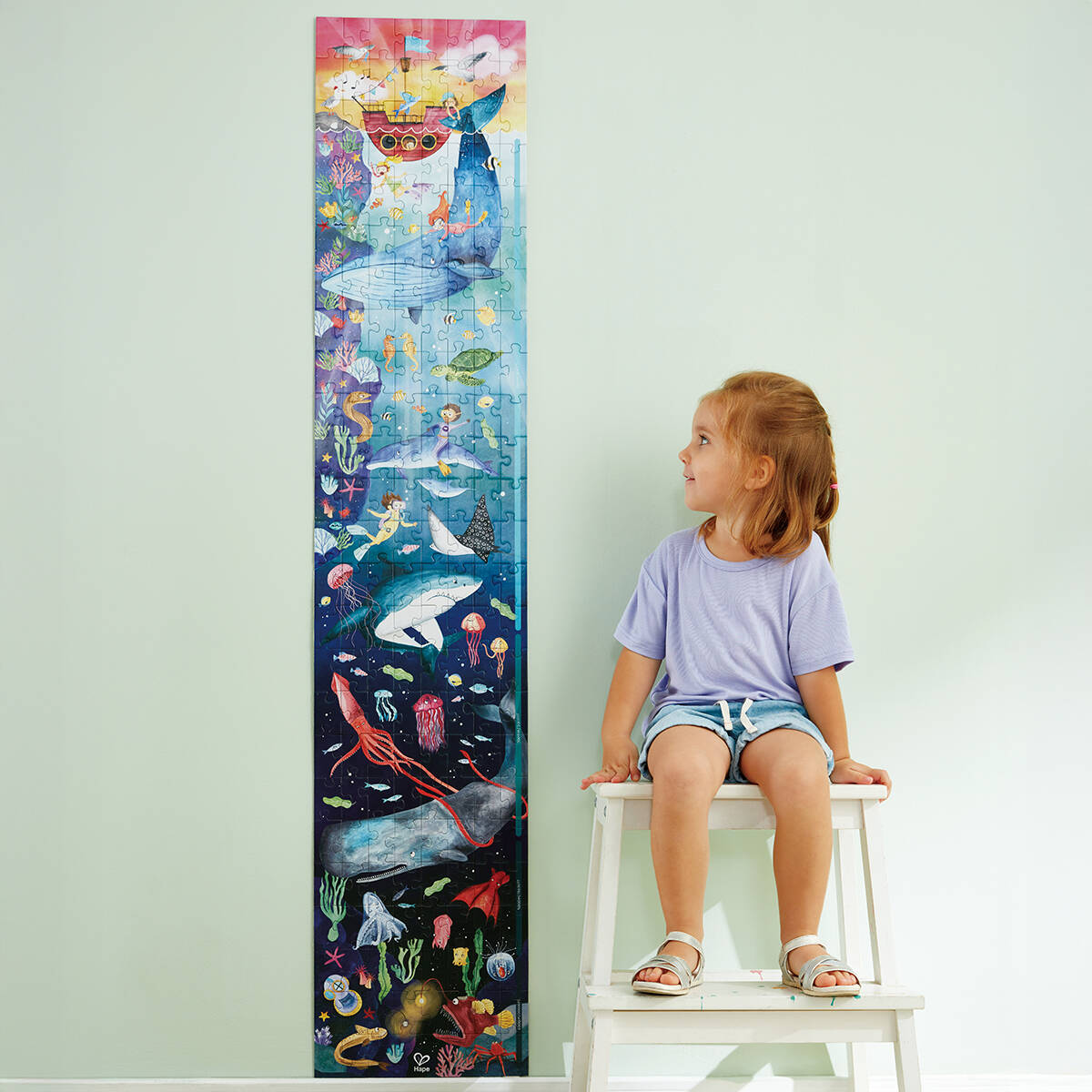 Hape sestavljanka ocen 1,5m, svetleča v temi,  200 delna