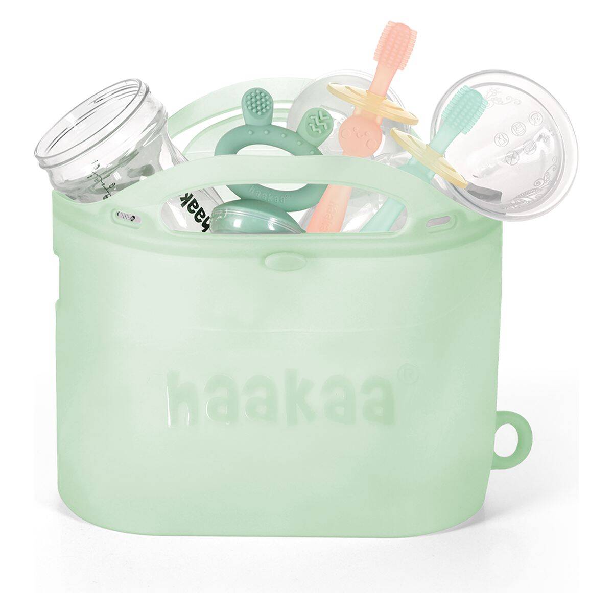 Haakaa mikrovalovni sterilizator večnamenska parna vrečka in sterilizator zelena