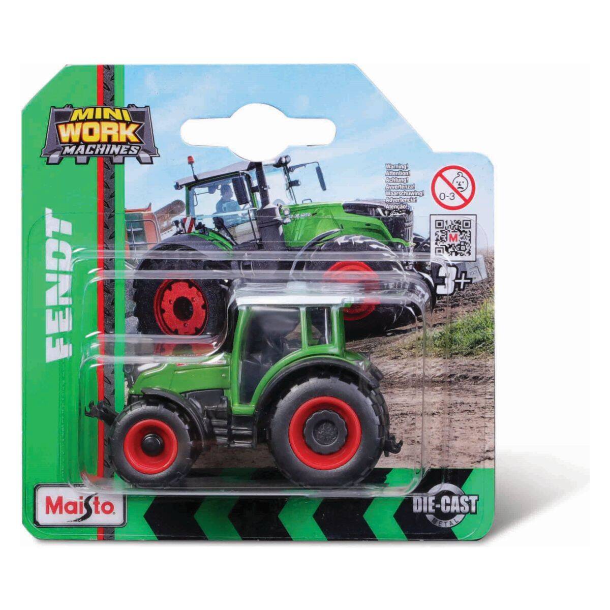 Maisto traktor Fendt, MF, Valtra, NH, 8 cm sort