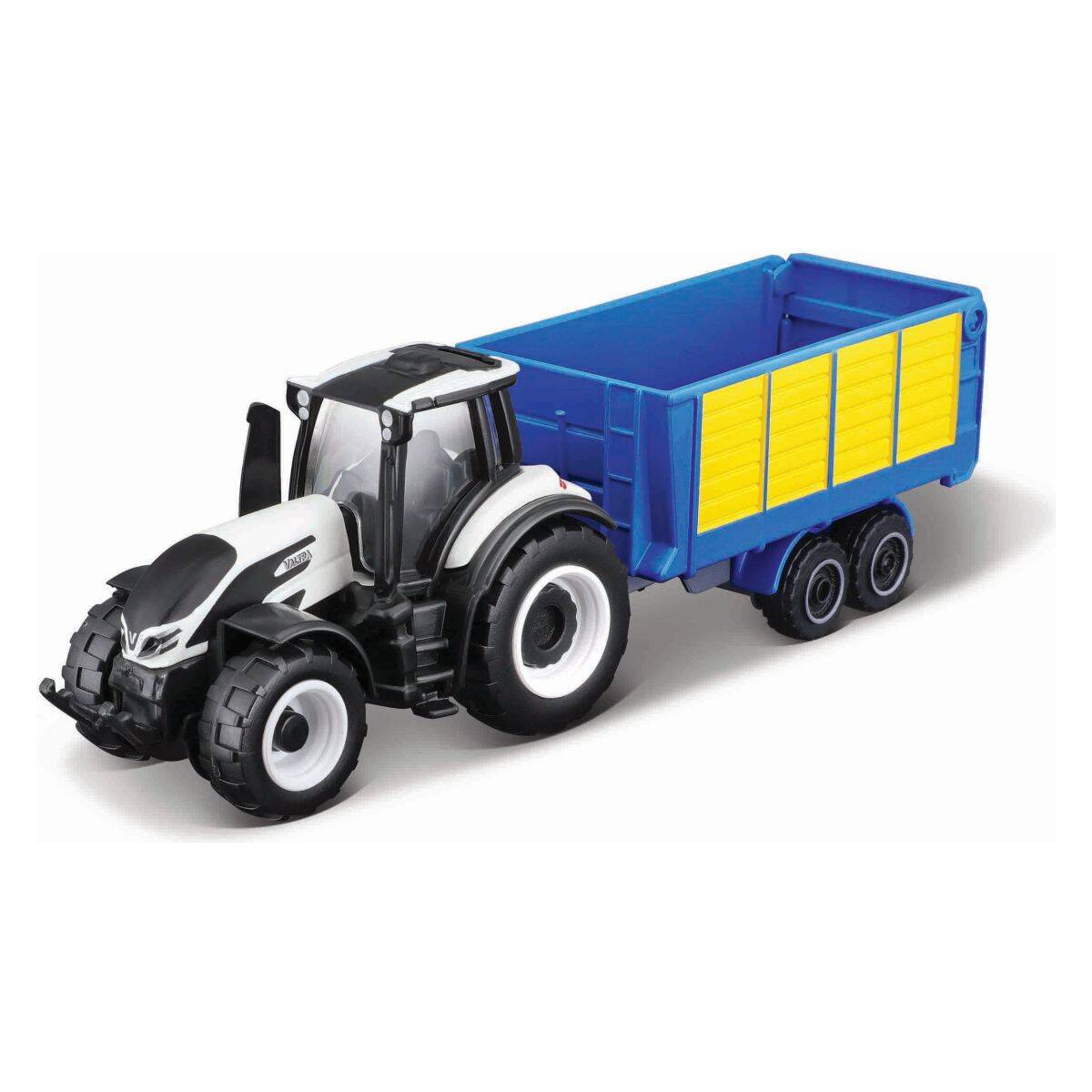 Maisto traktor 8 cm s prikolico Fendt, MF, Valtra, NH sort