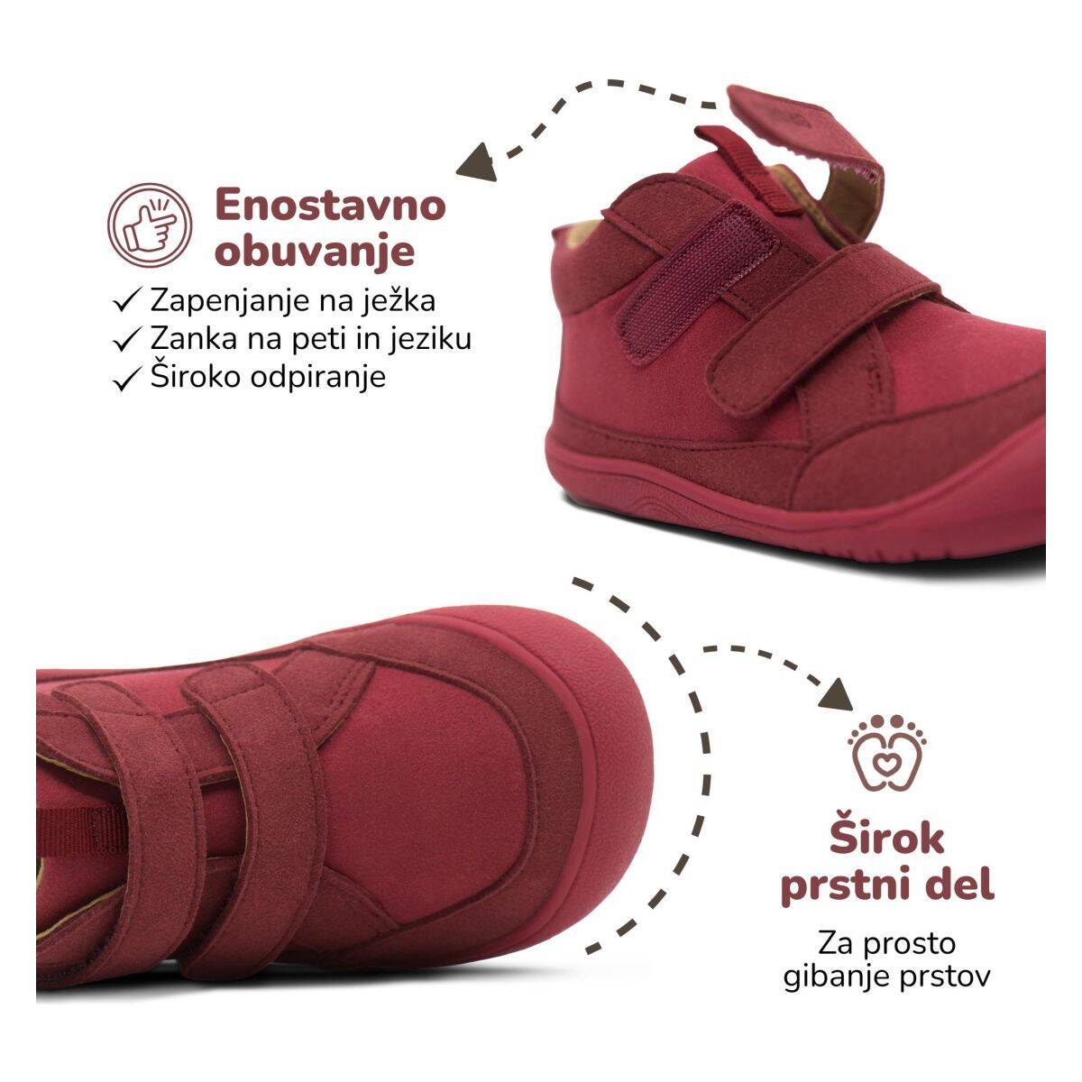 Gekko čevelj gležnjar Cosy 9092 - G Barefoot D fuchsia 21