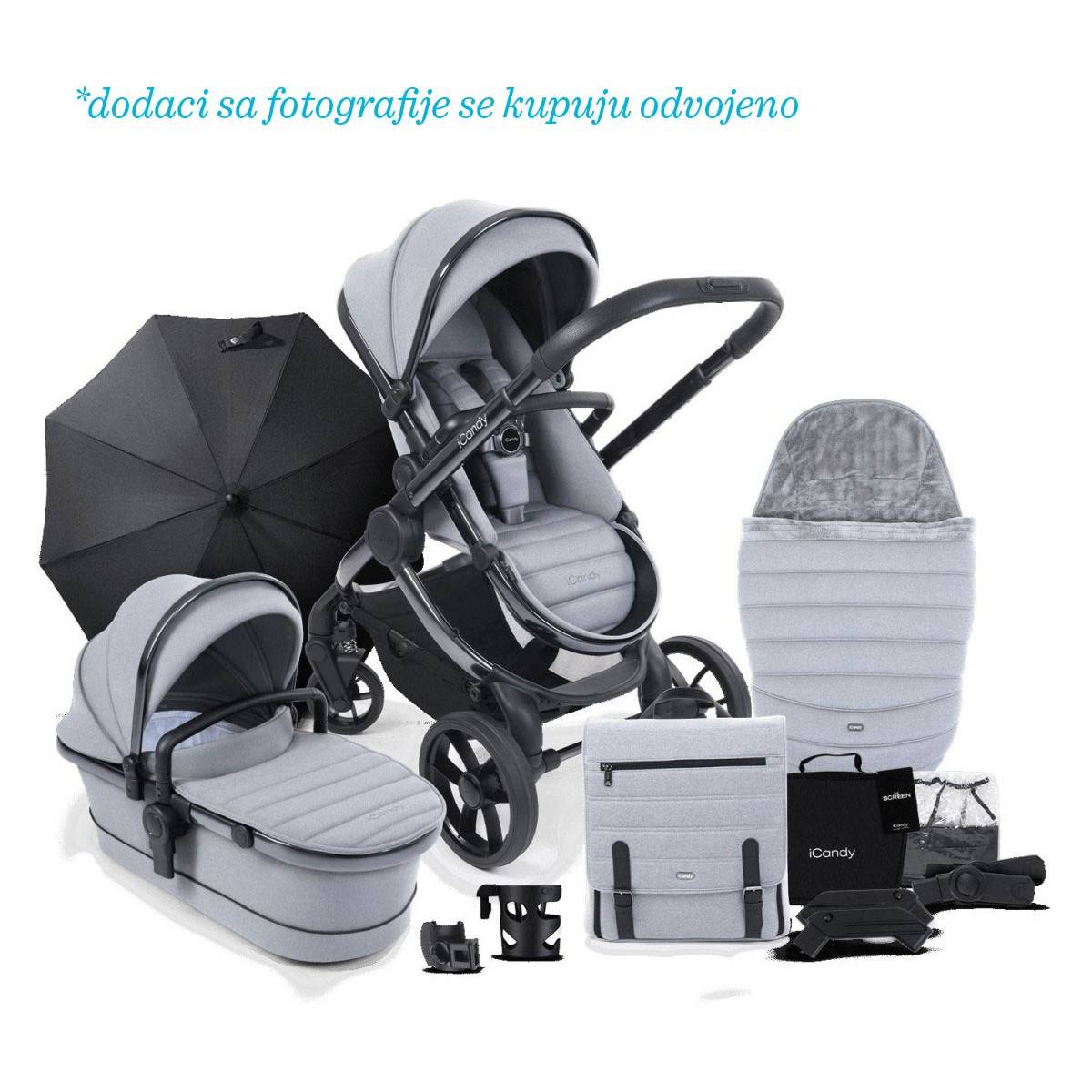iCANDY kolica 2u1 Peach 7 , Light Grey Phantom IC2610