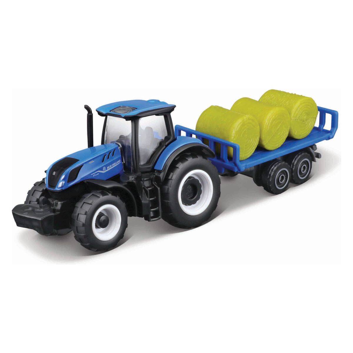 Maisto traktor 8 cm s prikolico Fendt, MF, Valtra, NH sort