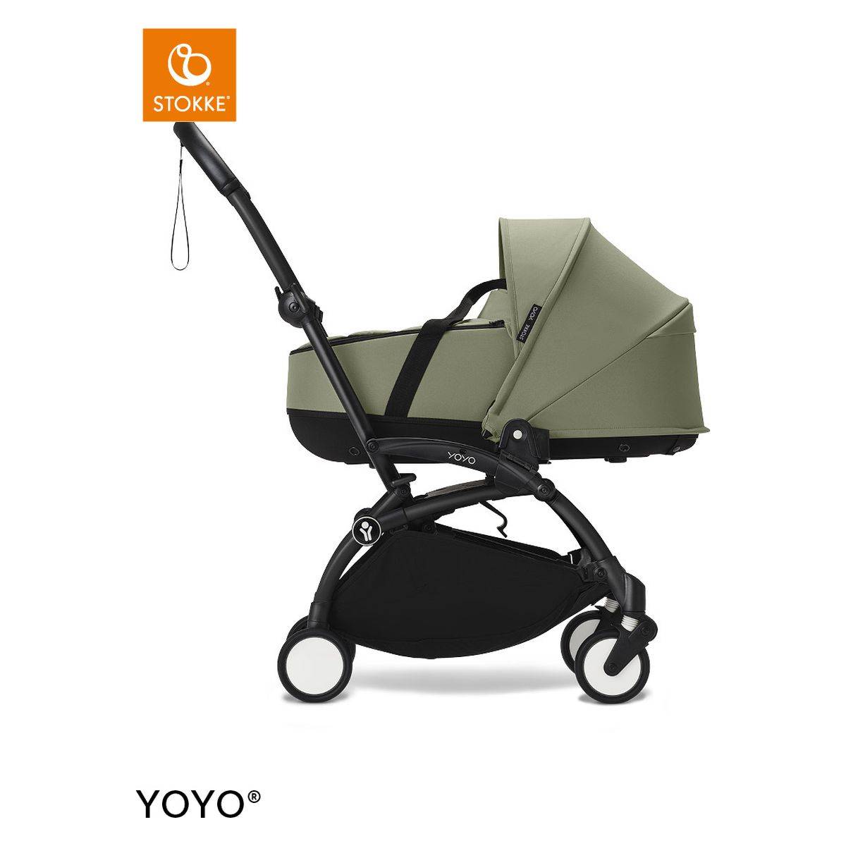 Stokke Ogrodje vozička white frame z new born shell Yoyo® olive