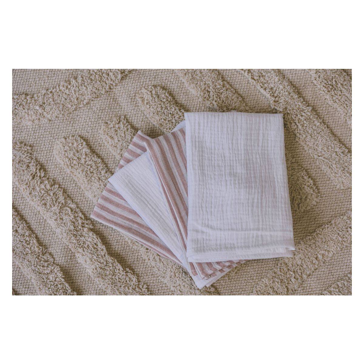 Bubaba by FreeON tetra krpice muslin 4/1 črte, 40 x 40 cm pink