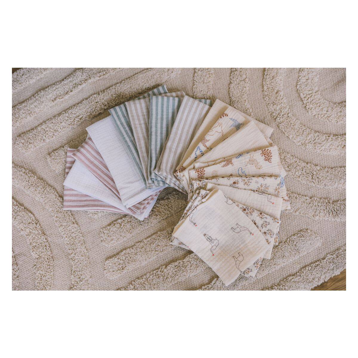 Bubaba by FreeON tetra krpice muslin 4/1 črte, 40 x 40 cm pink