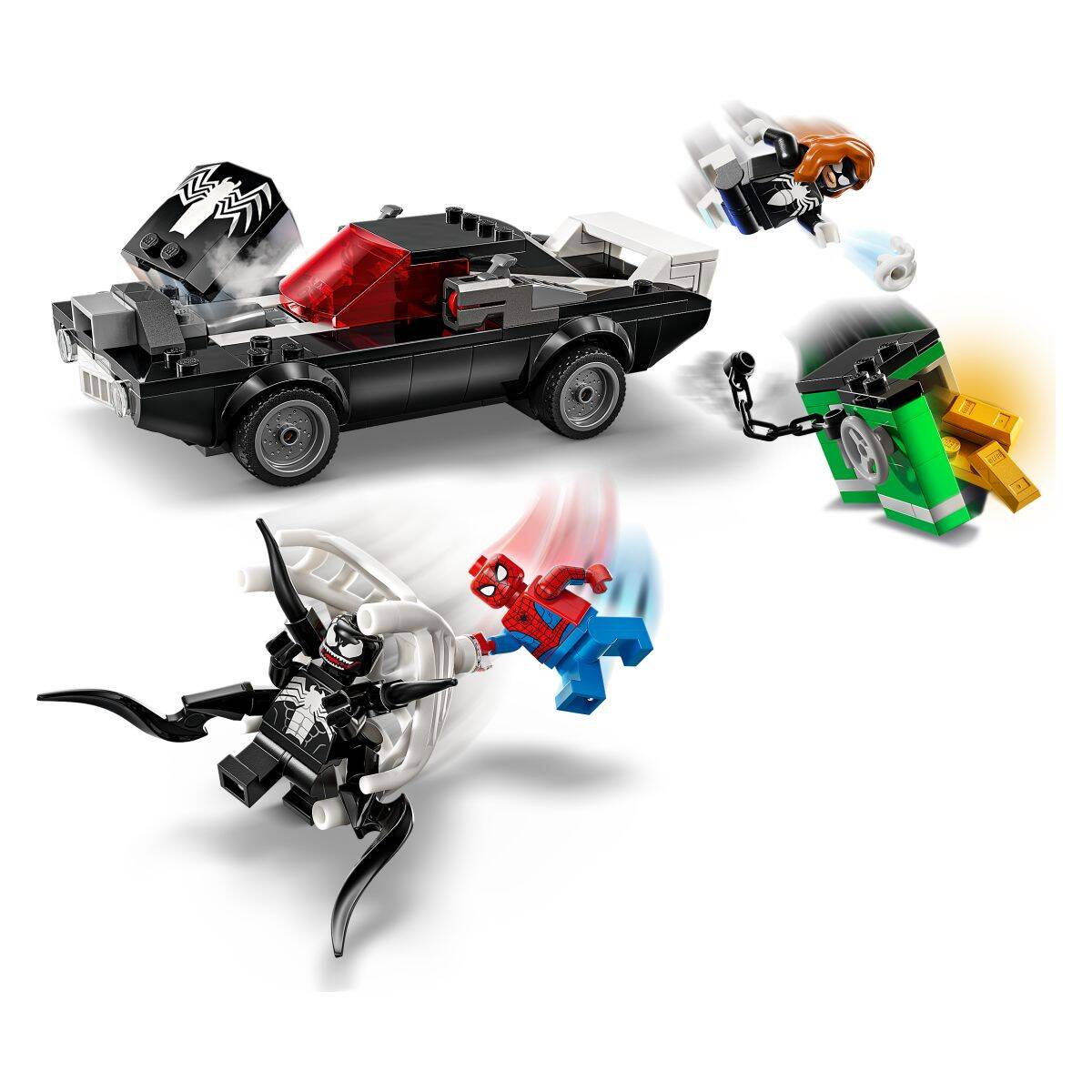 Lego® Super Heroes 76309 Spider-Man proti Venomovemu avtu z močnim motorjem