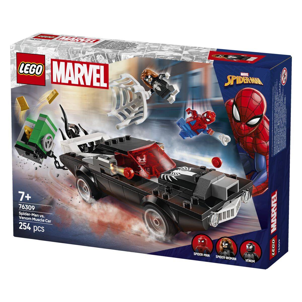 Lego® Super Heroes 76309 Spider-Man proti Venomovemu avtu z močnim motorjem