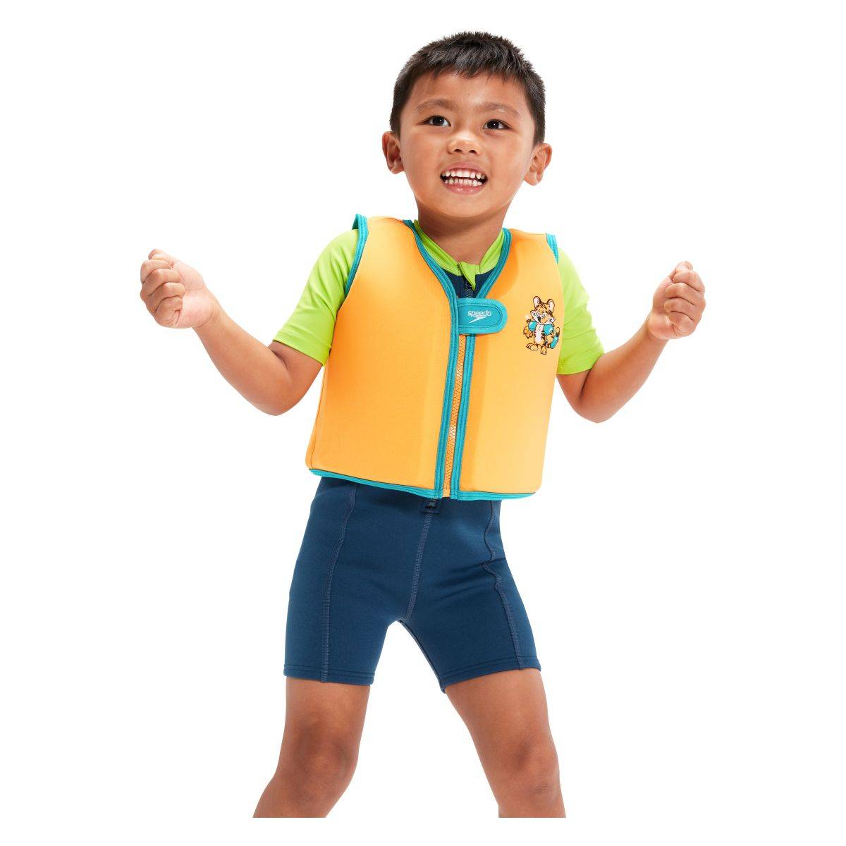 Speedo Otroški plavalni jopič oranžno/moder 1-2 leti