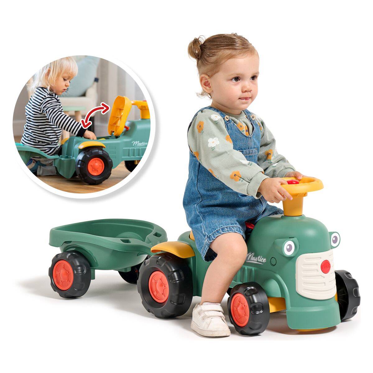 Falk traktor poganjalec Baby s prikolico