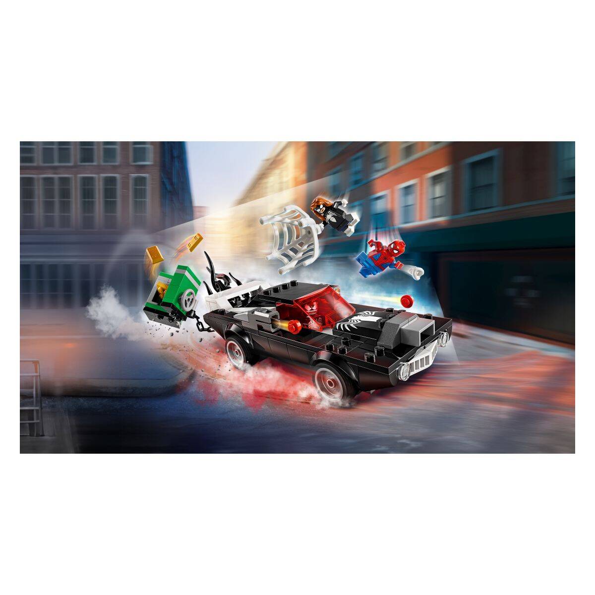 Lego® Super Heroes 76309 Spider-Man proti Venomovemu avtu z močnim motorjem