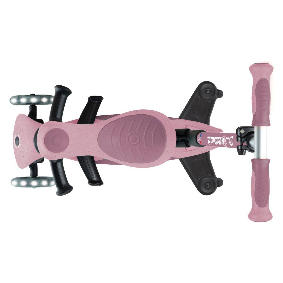 Globber skiro GO UP deluxe 360° zložljiv, svetleča kolesa roza