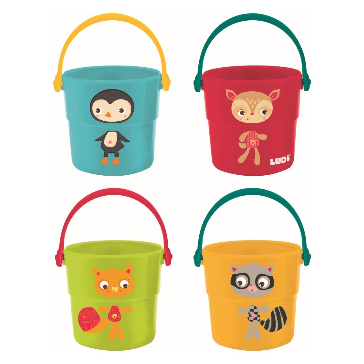 Ludi 4 majhna večbarvna vedra