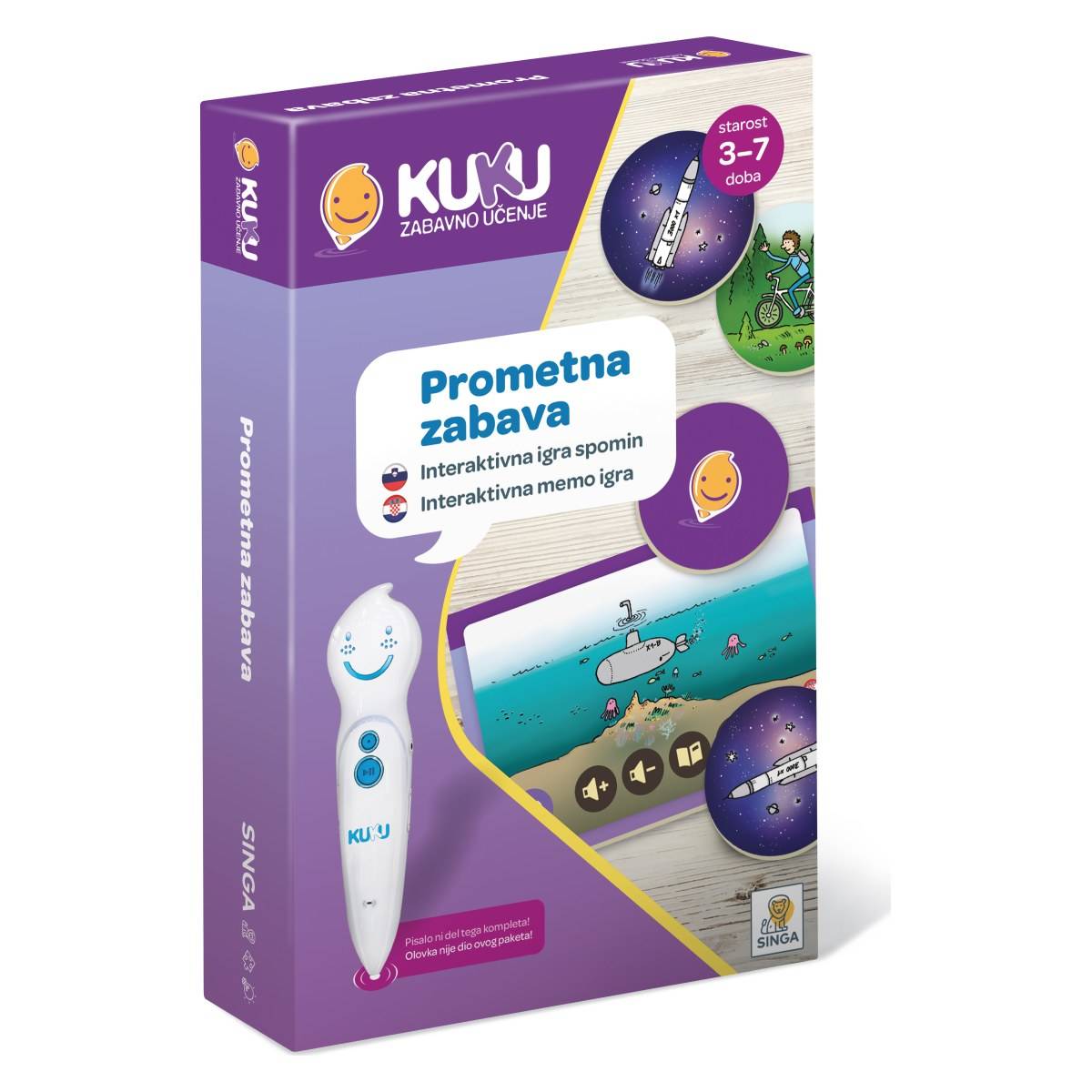 Kuku interaktivna memo igra kuku prometna zabava (brez pisala)