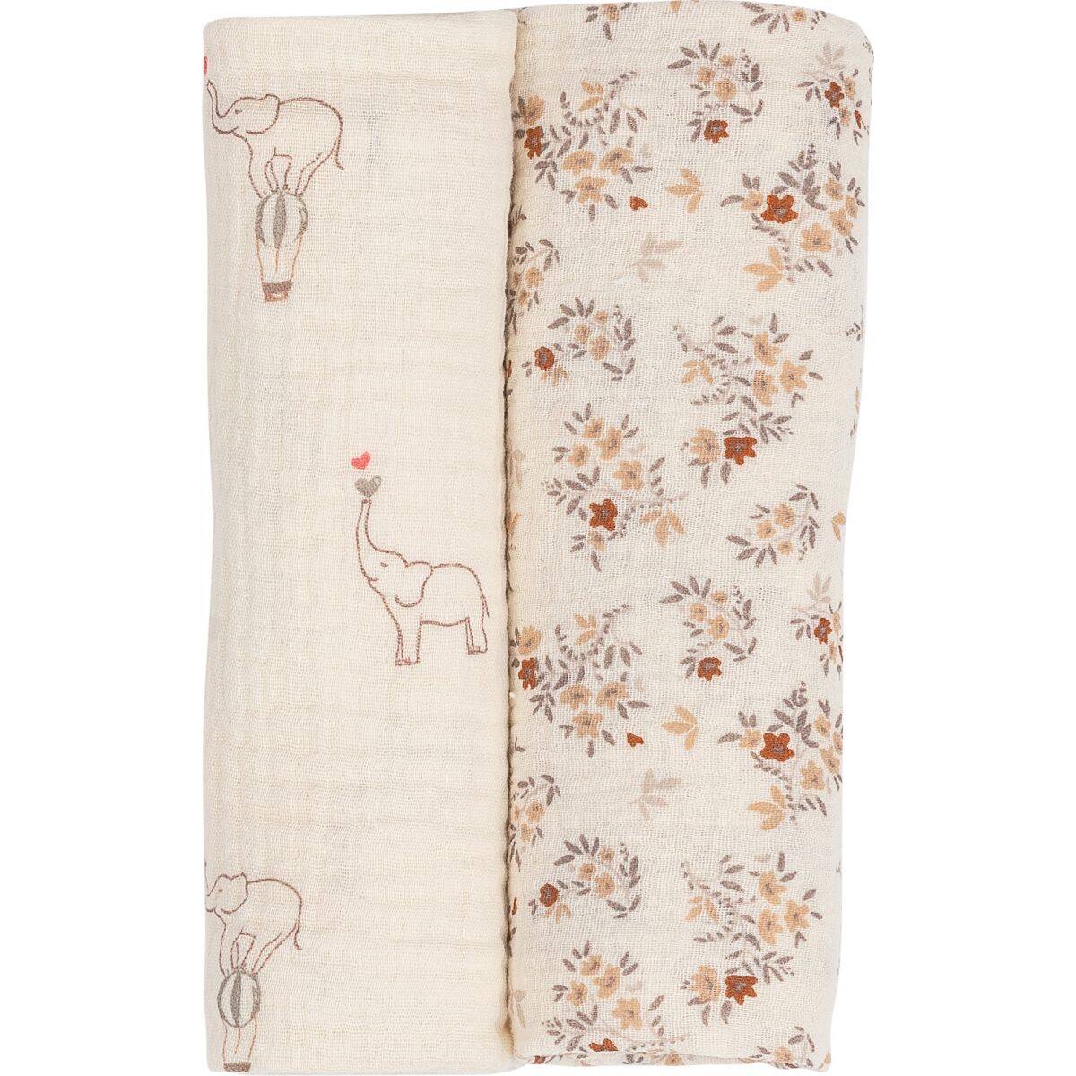 Bubaba by FreeON tetra plenica muslin 2/1, beige slonček, 70 x 70 cm beige