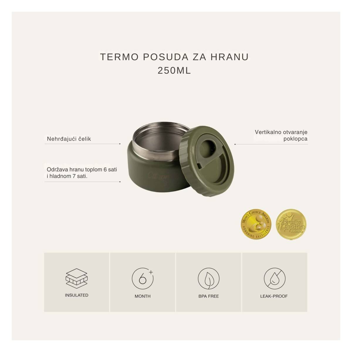 CITRON termo posuda za hranu mala 250 ml Green