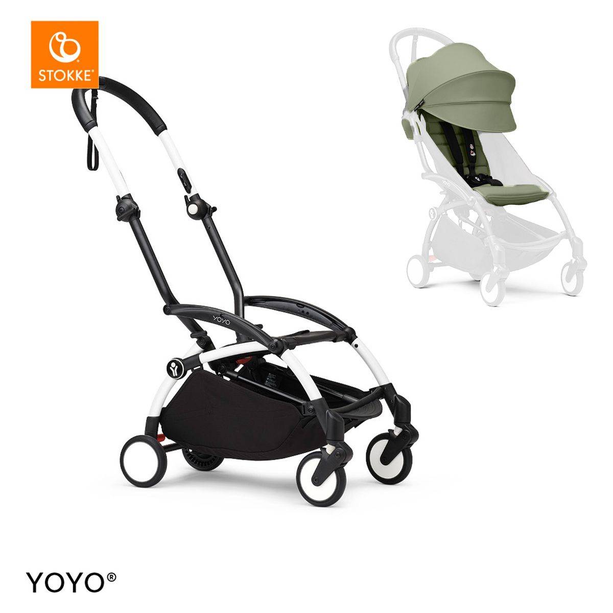 Stokke Ogrodje s sedežno enoto 6+ color pack Yoyo® olive