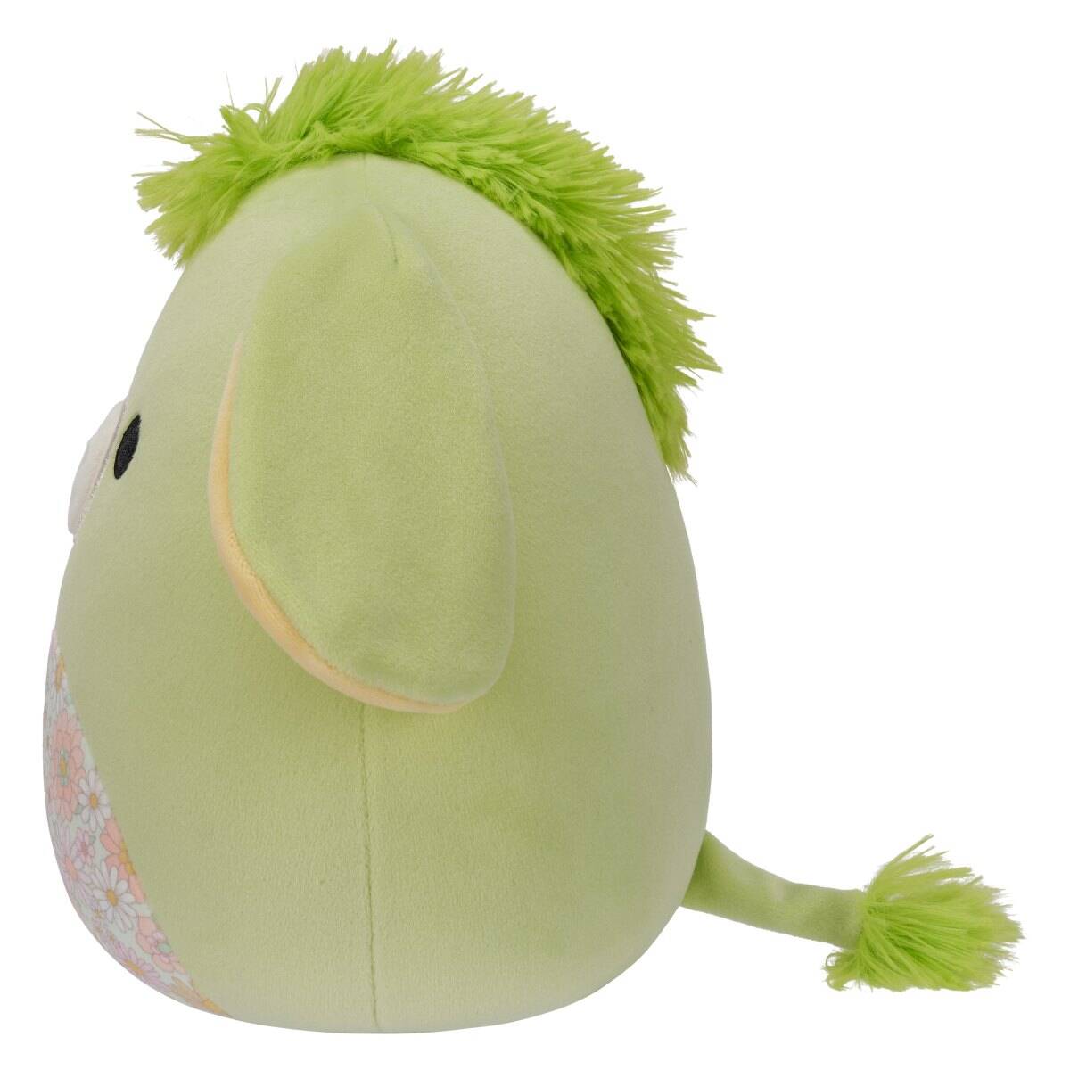 Squishmallows Juniper, zeleni osliček s cvetličnim trebuščkom