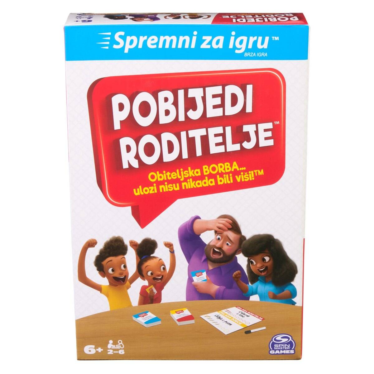 SPIN MASTER društvena igra Pobijedi roditelje džepna verzija