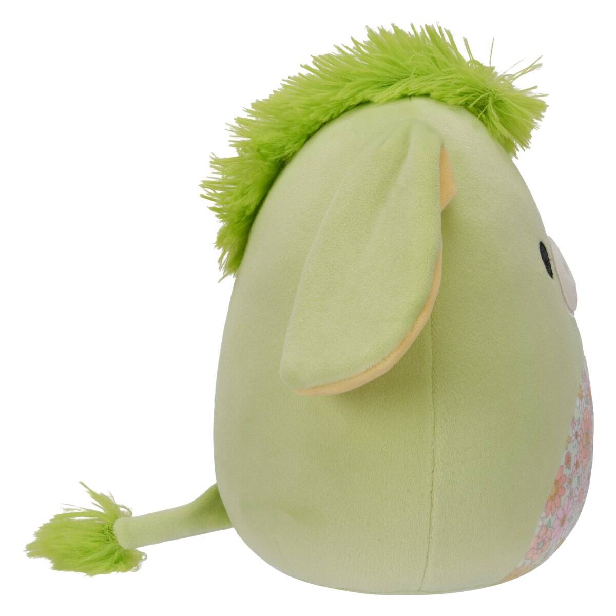 Squishmallows Juniper, zeleni osliček s cvetličnim trebuščkom