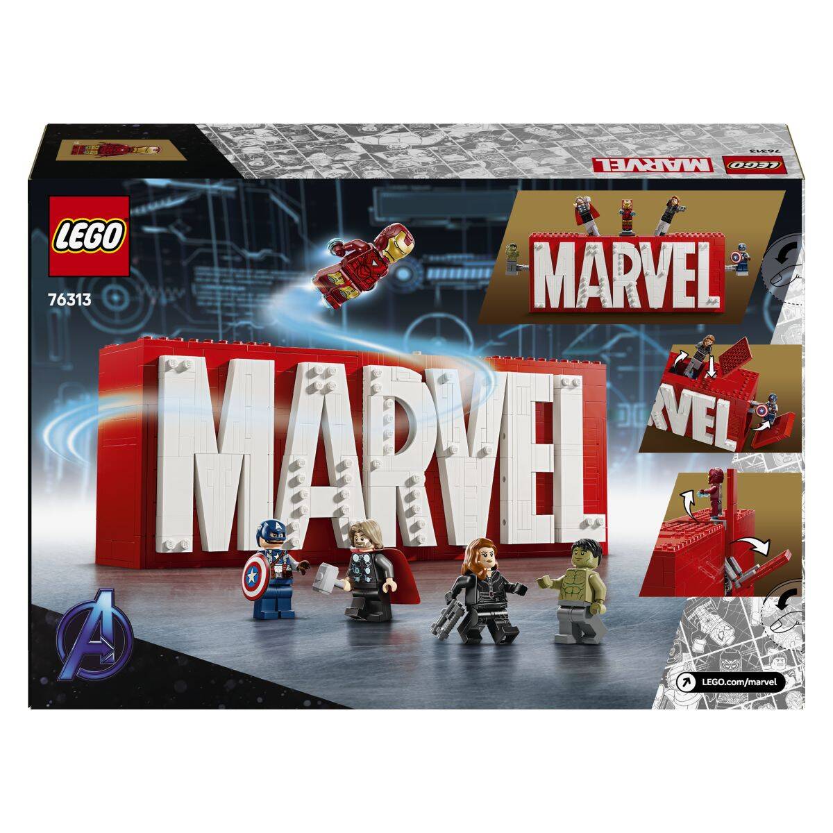 LEGO® SUPER HEROES 76313 Logotip MARVEL i figurice