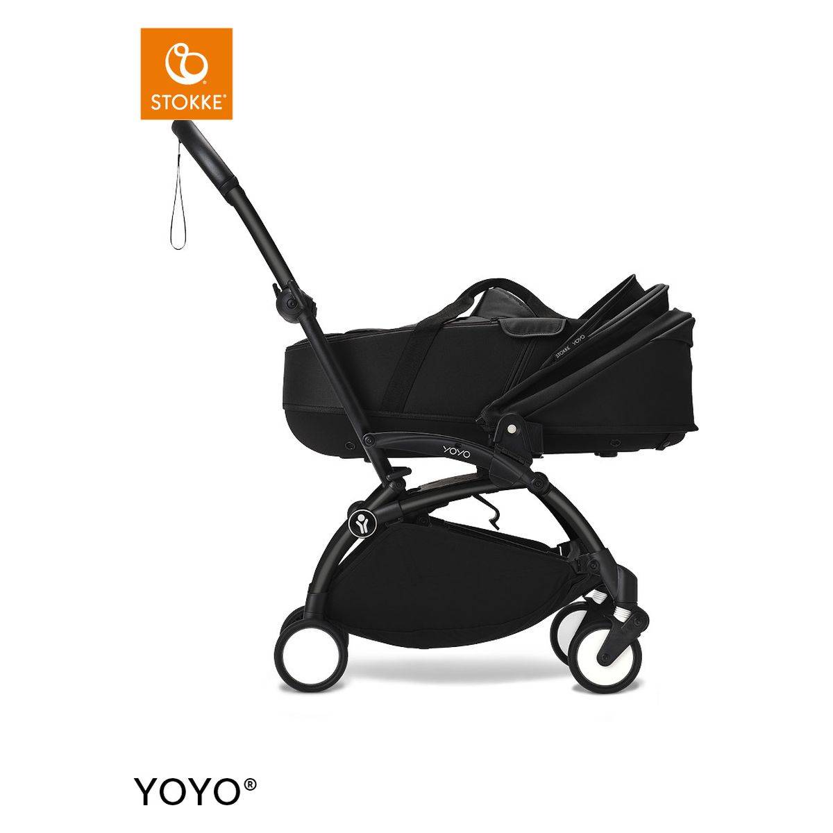 Stokke Ogrodje vozička black frame z new born shell Yoyo® black