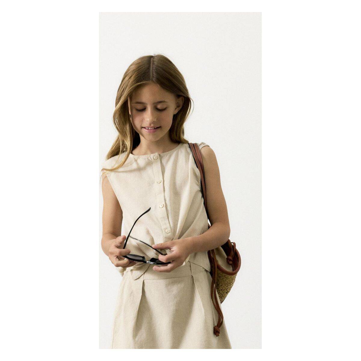 NAME IT majica BR 13240165 NKFFALINNEN Ž Bež 122/128