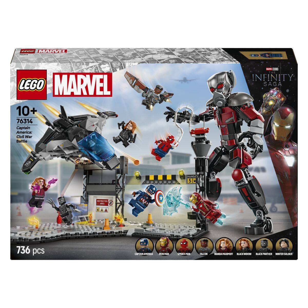 Lego® Super Heroes 76314 Stotnik Amerika: Državljanska vojna, akcijska bitka