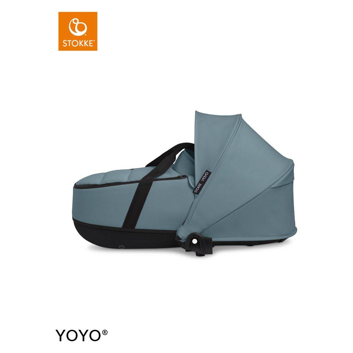 STOKKE Konstrukcija kolica black frame s newborn shell Yoyo® aqua