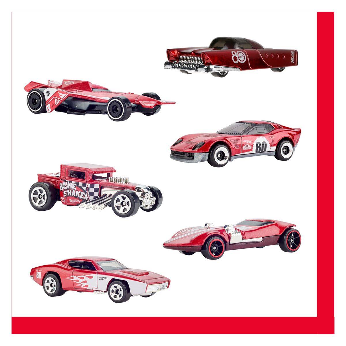 Hot Wheels 80 let 5pack rdeč
