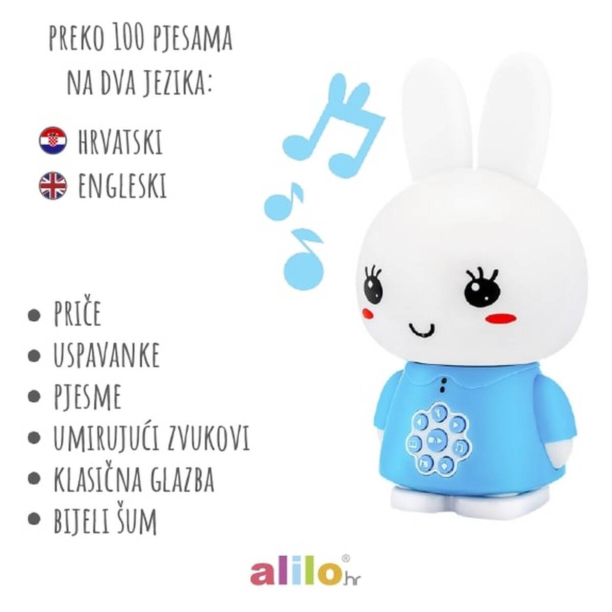 ALILO edukativna igračka  Honey Bunny G6, plava AL-G6-B-HR