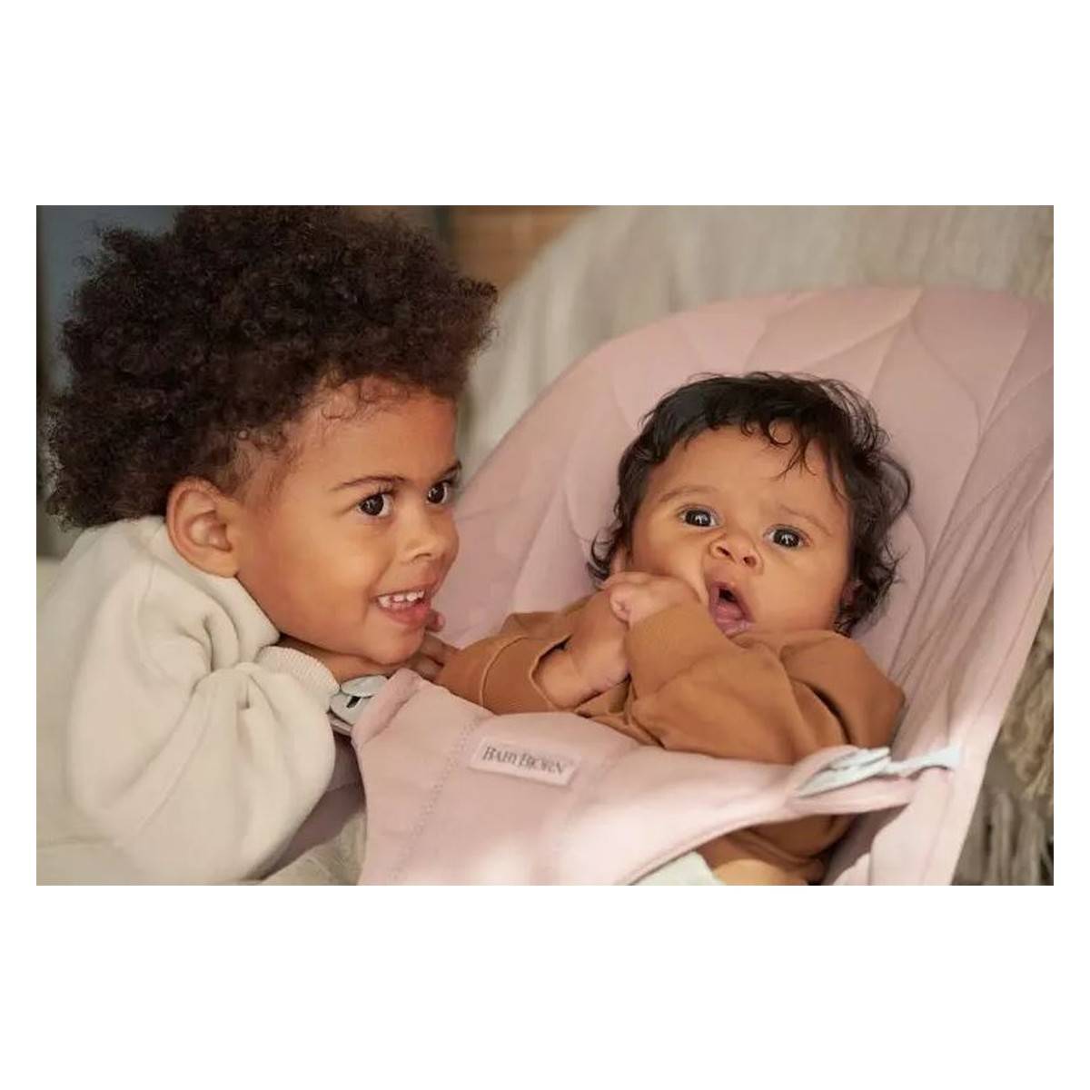 BABYBJORN ljuljačka Bliss Woven + Googly Eyes petal dusty pink