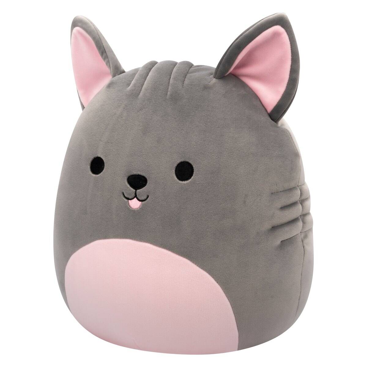 Squishmallows Aphrodite, sivi goli pes z roza trebuščkom, 30 cm