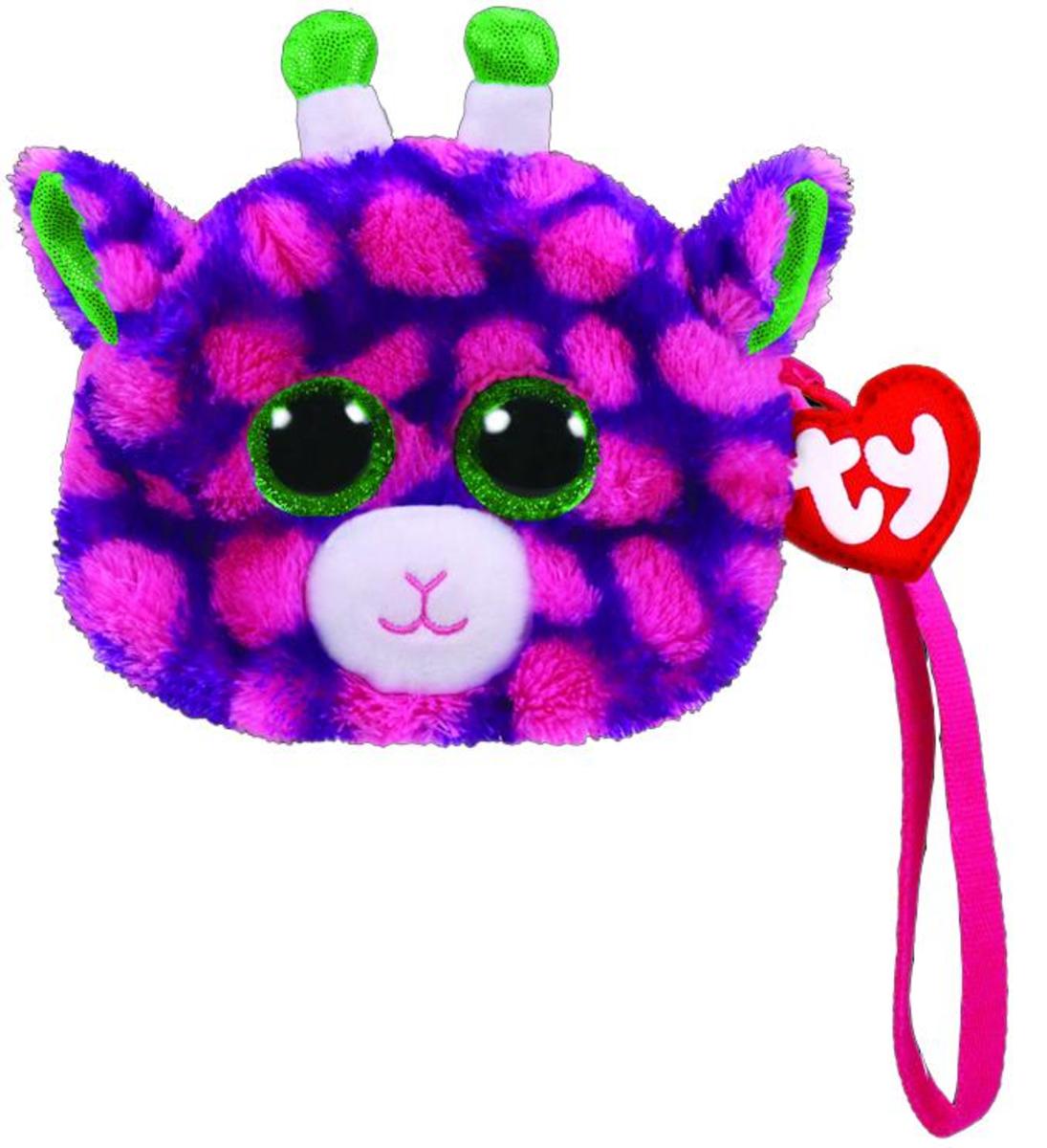 TY plišana novčanik Gilbert - roza žirafa (10cm)