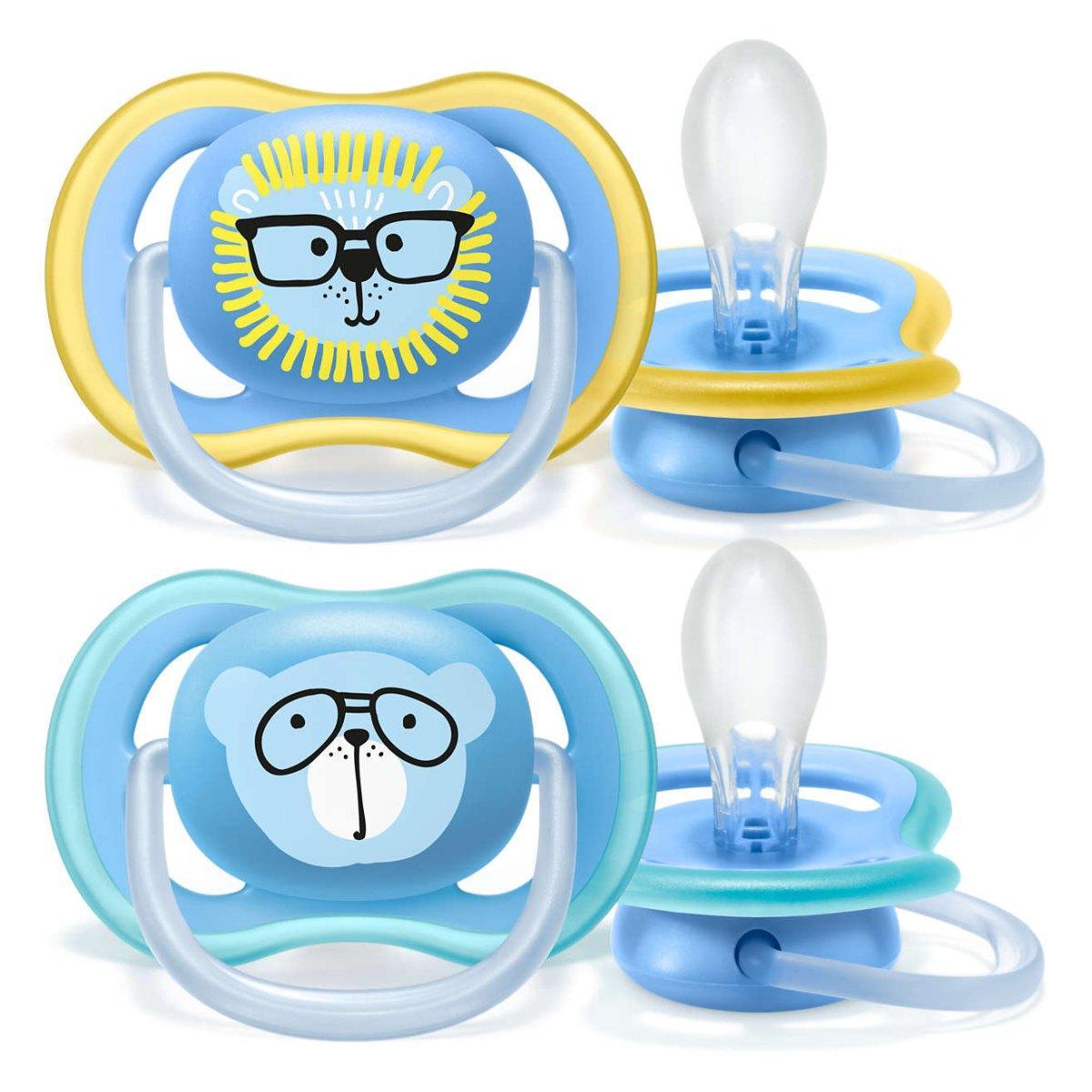 Avent SCF349/14 tolažilna duda - silikon ultra air, 18m+, m, motiv, 2/1 Ultra air