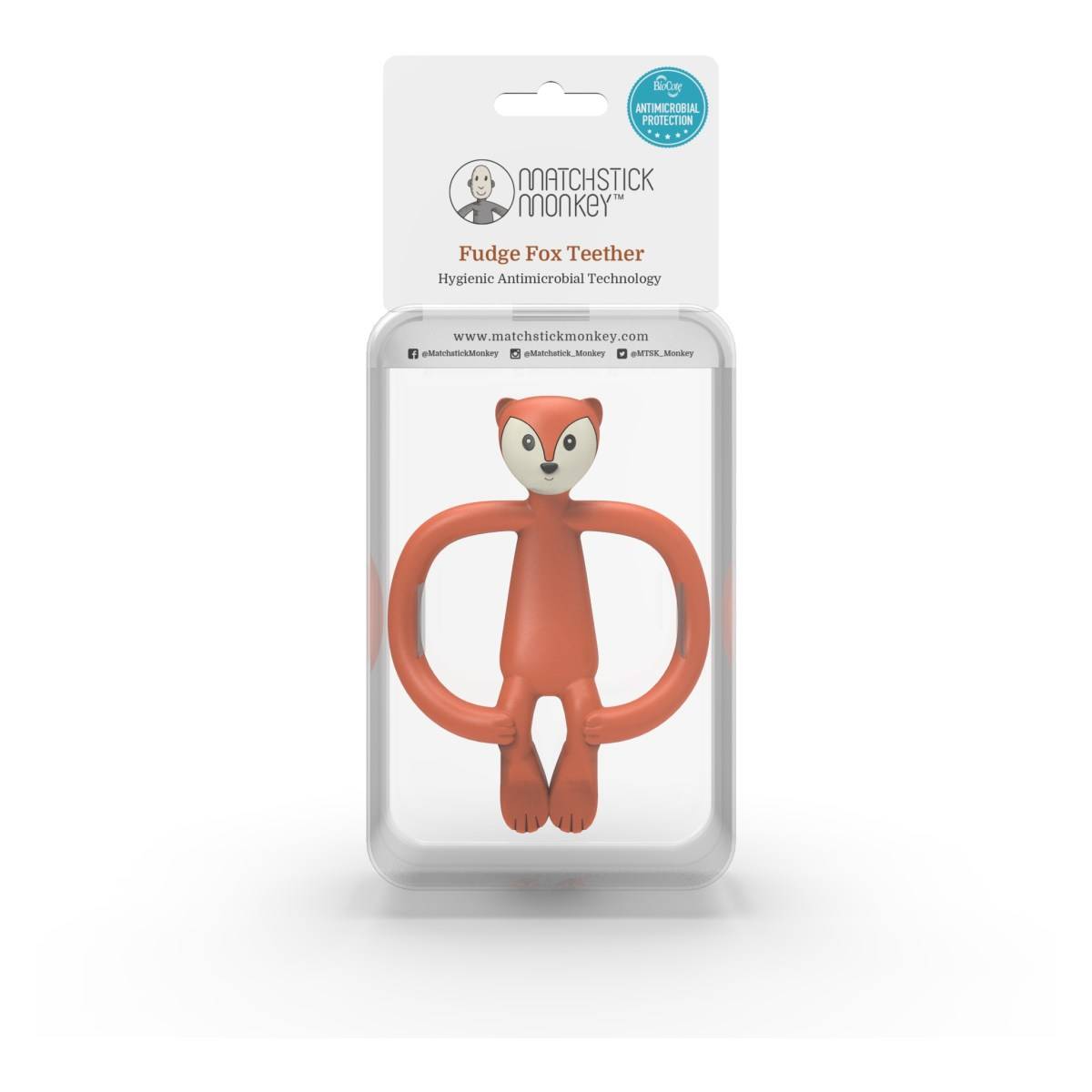 MatchStick Monkey grizalo Monkey z masažno zobno ščetko - Fudge Lisica fudge