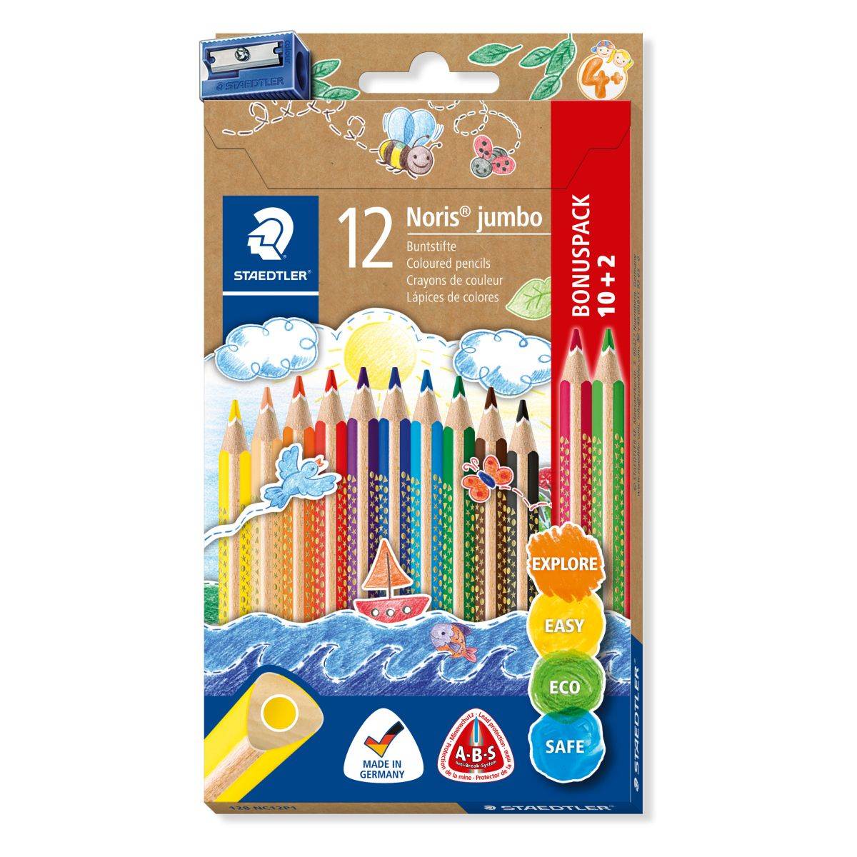 Staedtler barvice noris jumbo abs 10+2 + šilček