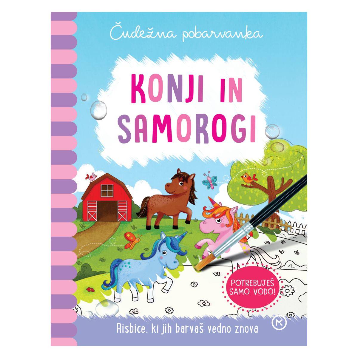 Mladinska Knjiga Čudežna pobarvanka: konji in samorogi