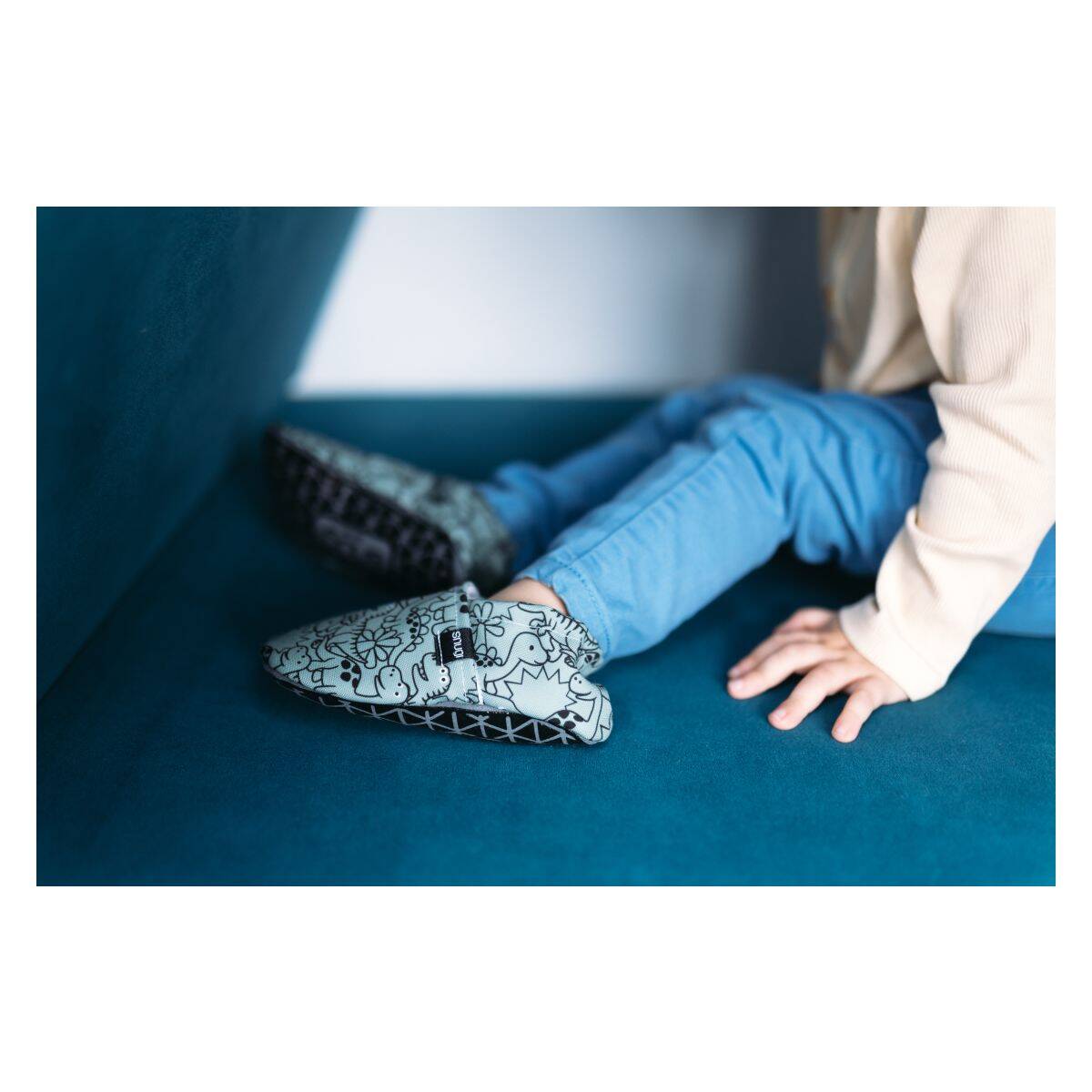 Snugi copat CB2511 Dinosaurs barefoot F green 32-33