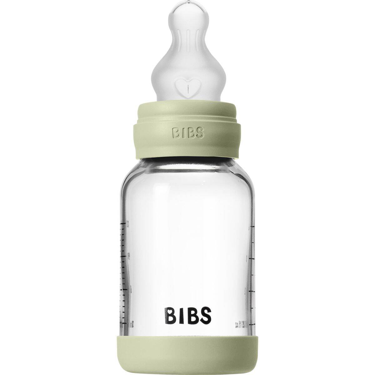 Bibs steklenička steklena silikon 120 ml, počasen pretok Sage