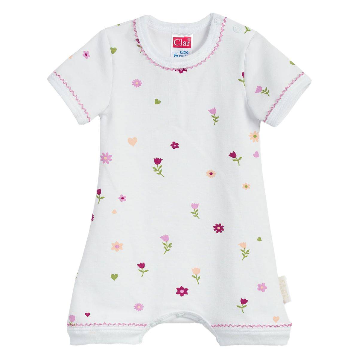 Clar pajac z rokavi KR 01815 D bela 74