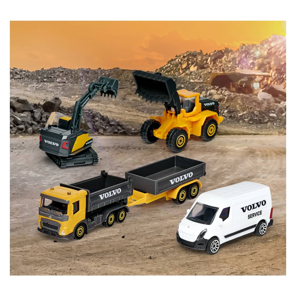 MAJORETTE set Construction + 5 Volvo vozila 212050032