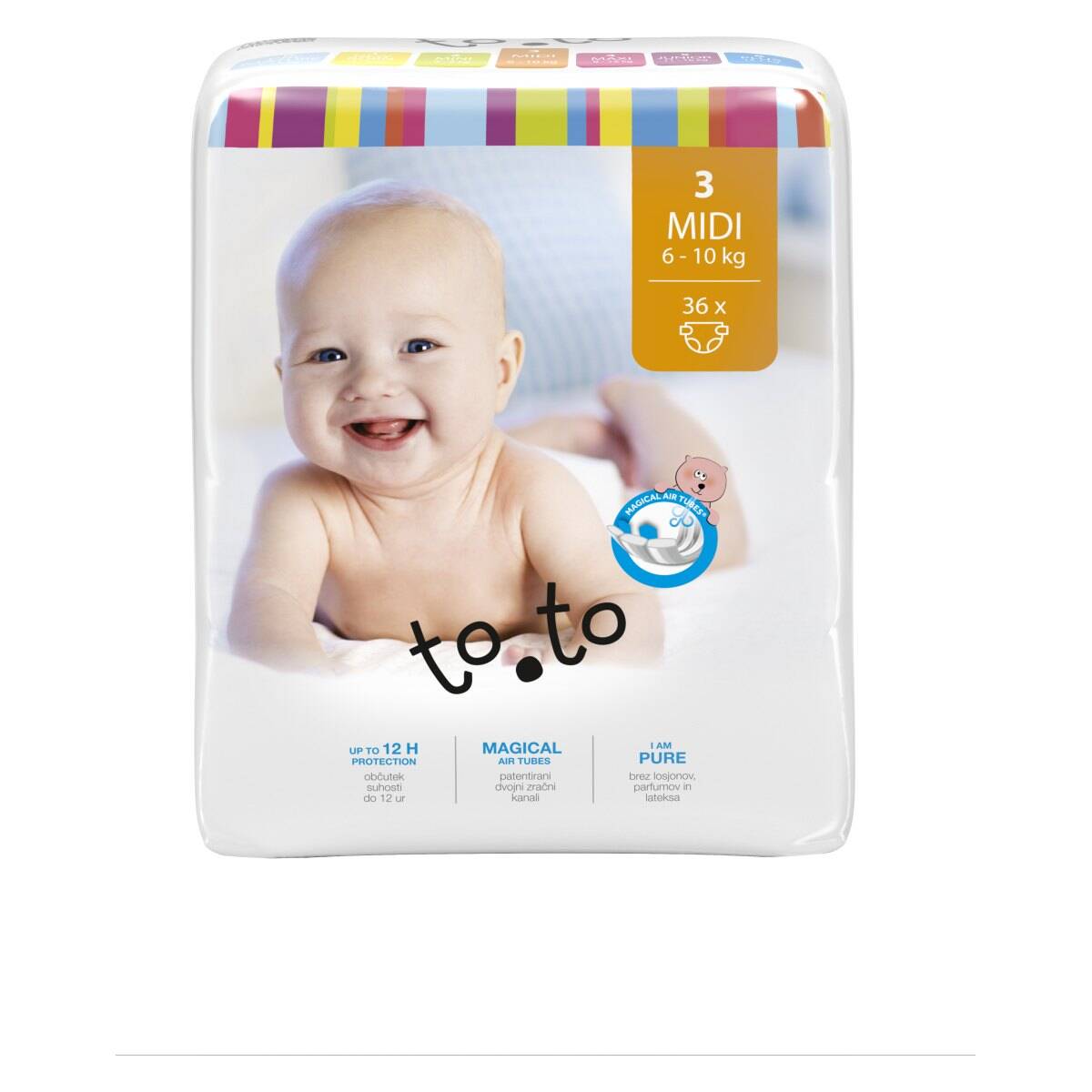 Tosama plenice Midi 3 to.to, 6-10 kg, 36 kos