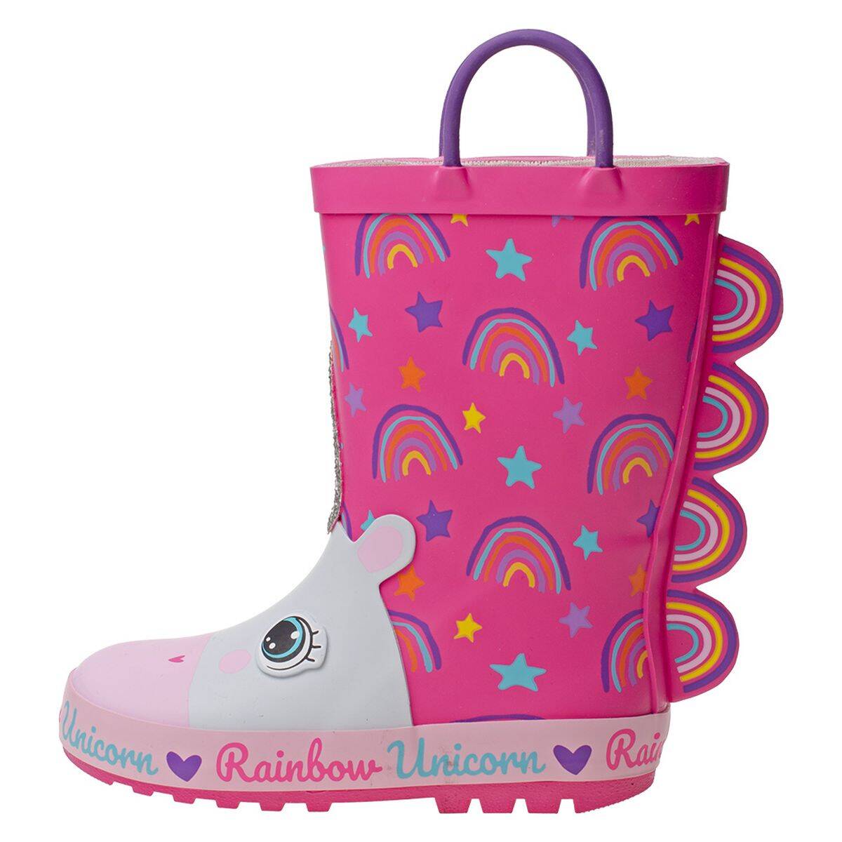 Pollino škornji za dež POL1257 Rainbow D pink 21