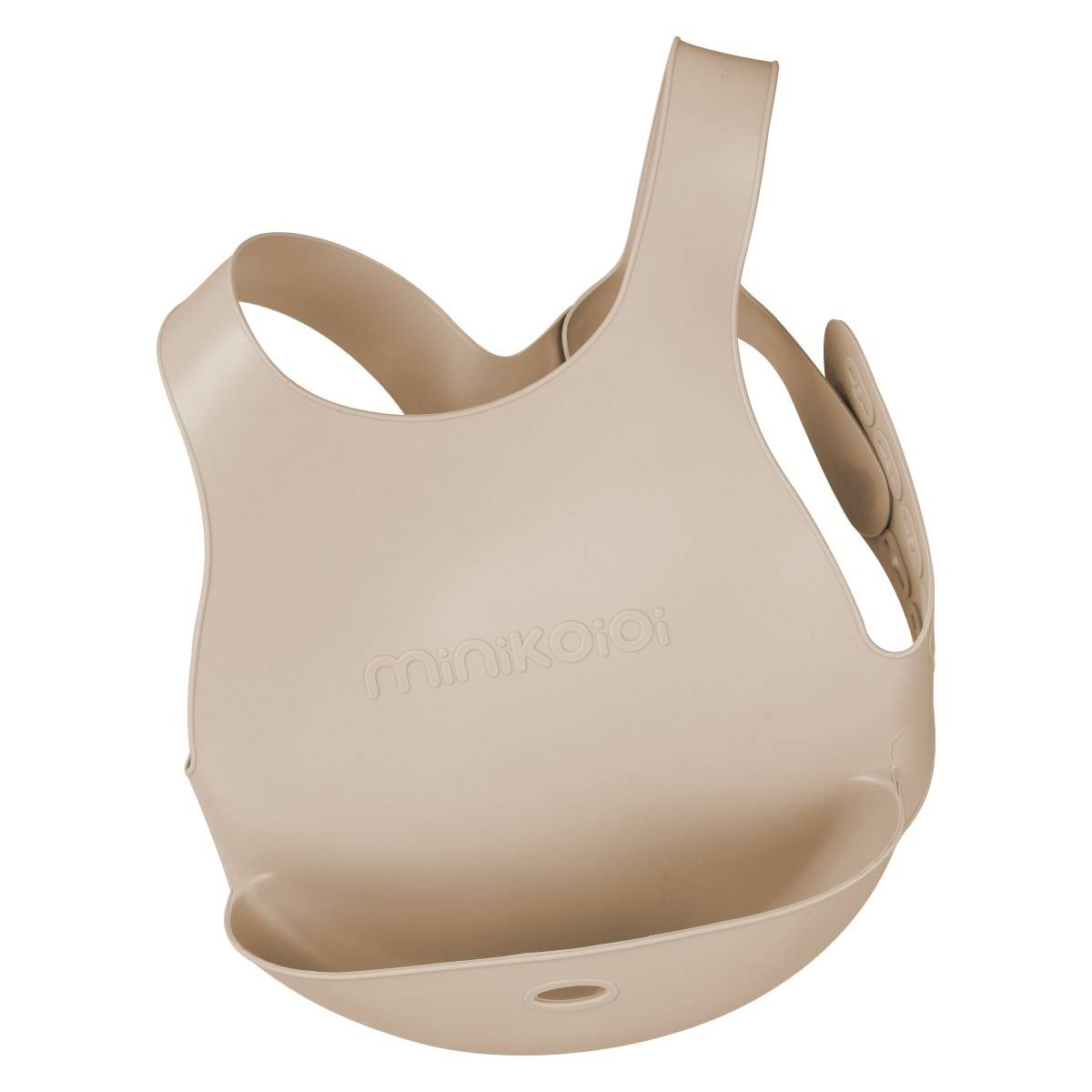MINIKOIOI podbradnjak Flexybib od silikona bubble beige