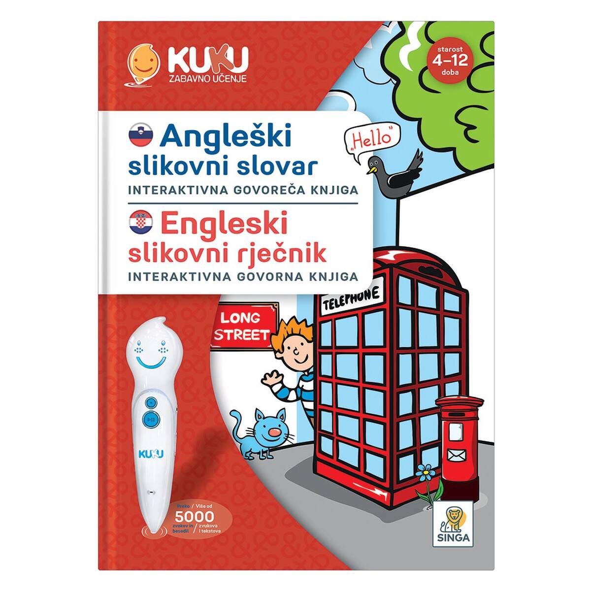 Kuku Interaktivna knjiga Kuku - Angleški slikovni slovar (brez pisala)