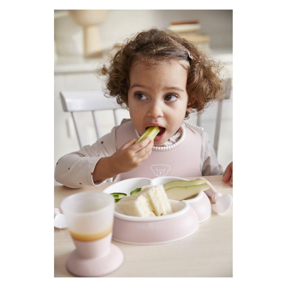 BabyBjörn komplet jedilni set 8/1 Powder Pink